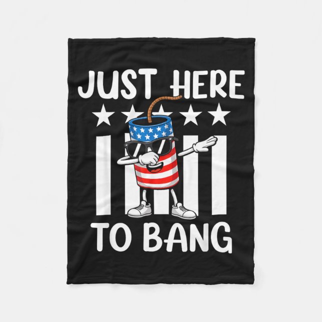 Patriotisk dabba smällare usa för fjärde juli  fleecefilt (Framsidan)
