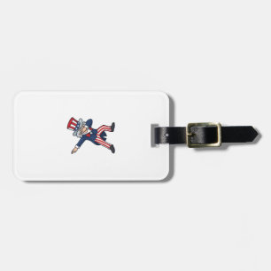 Patriotisk Dabbig Herr Vintage Vektor Design_ Bagagebricka