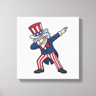 Patriotisk Dabbig Herr Vintage Vektor Design_ Canvastryck