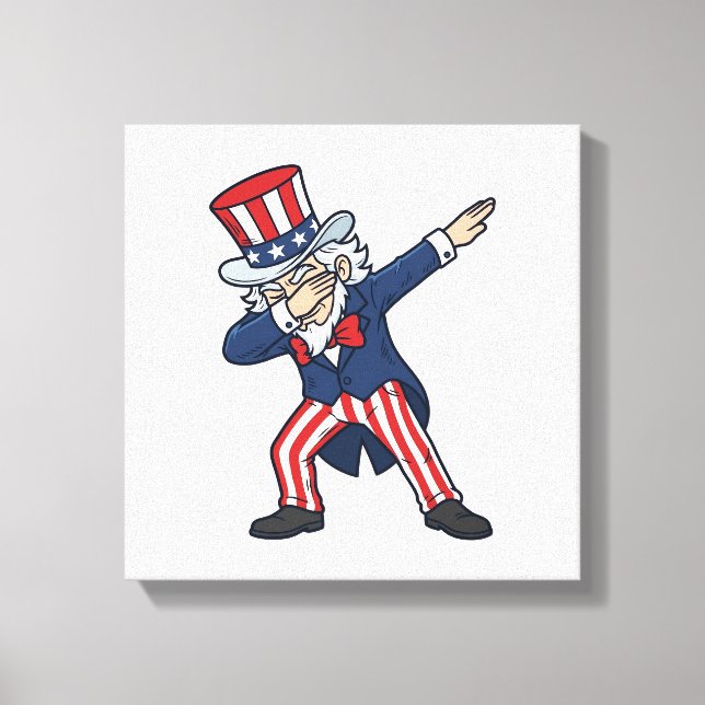 Patriotisk Dabbig Herr Vintage Vektor Design_ Canvastryck (Framsida)