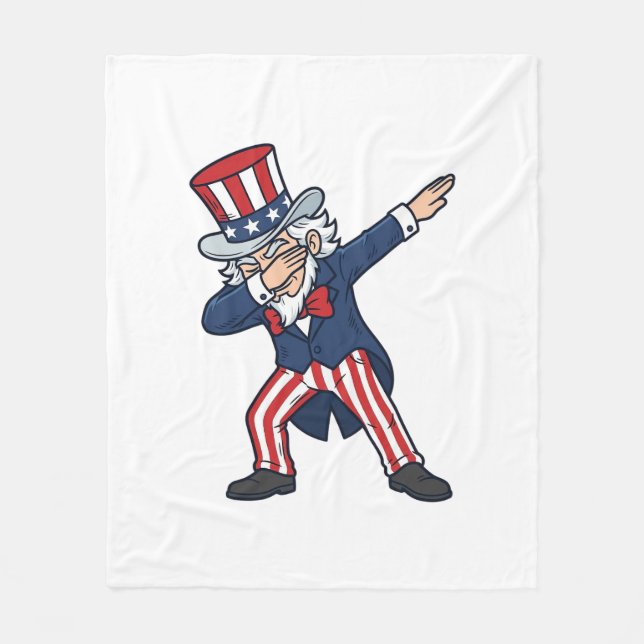 Patriotisk Dabbig Herr Vintage Vektor Design_ Fleecefilt (Framsidan)