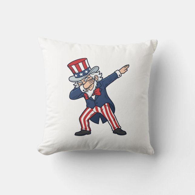 Patriotisk Dabbig Herr Vintage Vektor Design_ Kudde (Framsida)