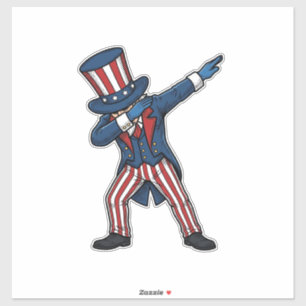 Patriotisk Dabbig Karaktär Vintage Vektor Design_ Klistermärken