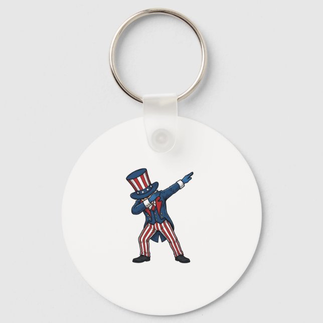 Patriotisk Dabbig Karaktär Vintage Vektor Design_ Nyckelring (Framsida)