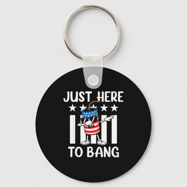 Patriotisk dabbig smällare usa för fjärde juli nyckelring (Framsida)