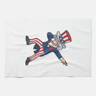 Patriotisk Dabbing Herr Vintage Vektor Design_ Kökshandduk