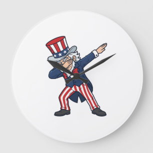Patriotisk Dabbing Herr Vintage Vektor Design_ Stor Klocka