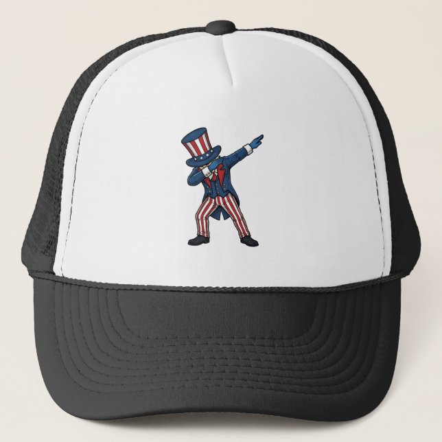 Patriotisk Dabbing Karaktär Vintage Vektor Design_ Keps (Framsida)