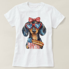 Patriotisk Dachschund T Shirt