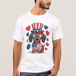 Patriotisk Dachshund T Shirt
