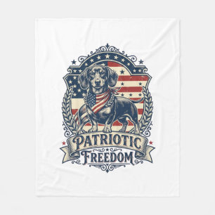 Patriotisk Dachshund Vektor Grafisk T-Shirt_1 Fleecefilt