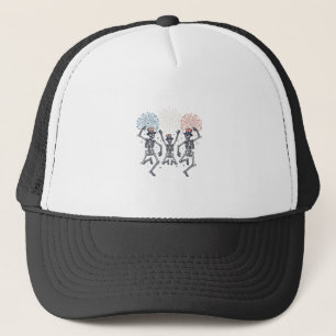 Patriotisk Dansande Skelett Fyrverkerier Vintage T Keps