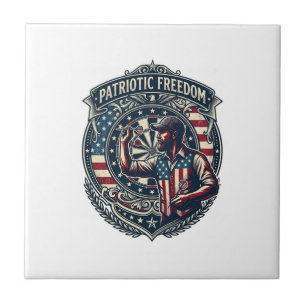 Patriotisk Dartspelare Vektorgrafik T-Shirt Kakelplatta