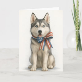 Patriotisk datorskydd för Siberian Husky Kort