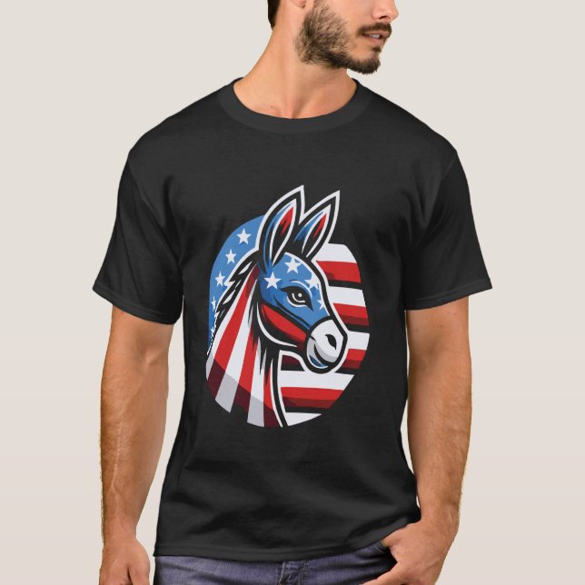 Patriotisk Demokratisk Åsna T Shirt (Framsida)