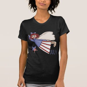 Patriotisk design för Juli ängelsommar T-shirt