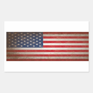 Patriotisk design för vintagestilamerikanska rektangulärt klistermärke