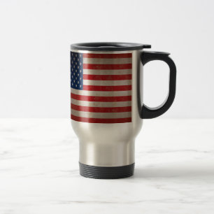 Patriotisk design för vintagestilamerikanska resemugg