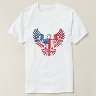 Patriotisk design med havsörn och amerikansk flagg t shirt