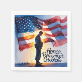 Patriotisk design, minnesdag Party Pappra servar Pappersservett