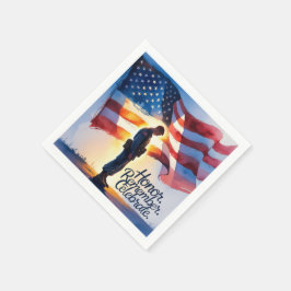 Patriotisk design, minnesdag Party Pappra servar Pappersservett