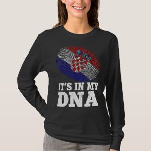 Patriotisk Det är i min Dna Fingerprint-kroatiska T Shirt