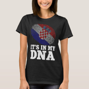 Patriotisk Det är i min Dna Fingerprint-kroatiska T Shirt