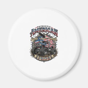 Patriotisk Diesel Odjur Frihet Monster Truck Tung Magnet