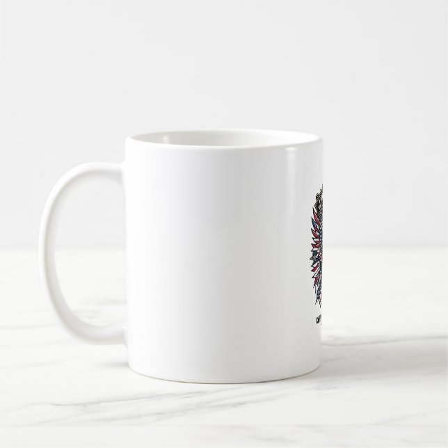 Patriotisk Digital Flagga Väktare Cyberpunk Framti Kaffemugg (Vänster)