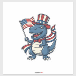 Patriotisk Dinosaur Vintage Vektor Tröja Design_1 Klistermärken