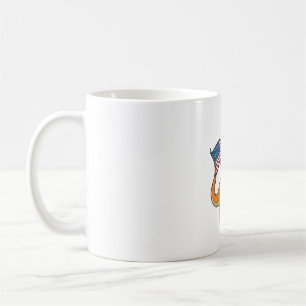 Patriotisk Dinosaurie Flagga Vintage Gravyr T-Shir Kaffemugg