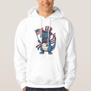 Patriotisk Dinosaurie Vintage Vektor T-Shirt Desig Hoodie