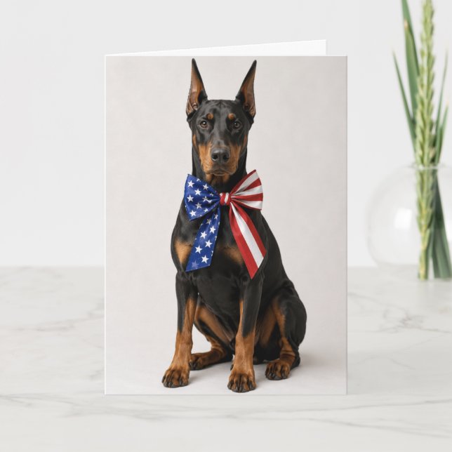 Patriotisk Dobermannpincher Kort (Framsida)