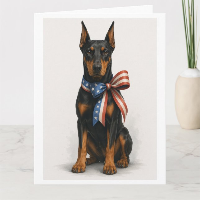 Patriotisk Dobermannpincher Kort (Framsida)