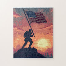 Patriotisk Dold Bild Mosaik Aktivitetsspel för