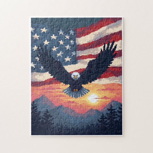Patriotisk Dold Bild Mozaik Aktivitetsspel för  Pussel (Vertikal)