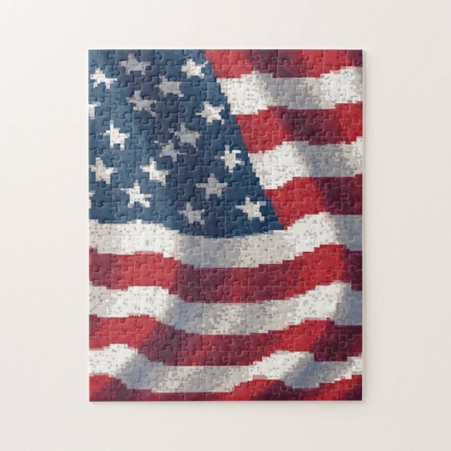 Patriotisk Dold Bild Mozaik Aktivitetsspel för Pussel (Vertikal)