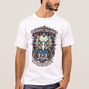 Patriotisk Domedagsörn Skalle Zombie Apokalyps T Shirt