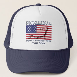 Patriotisk DON'T OVERTHINK THE DINK Pickleball Keps