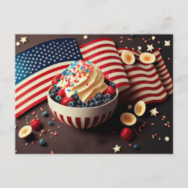 Patriotisk efterrätt vykort