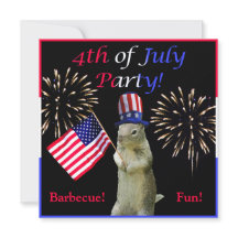 Patriotisk ekorre 4th av Juli partyinbjudningar