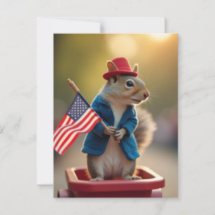 Patriotisk Ekorre Vykort
