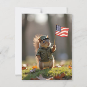 Patriotisk Ekorre Vykort