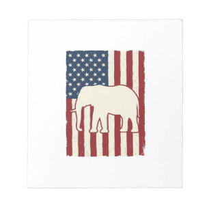 Patriotisk elefantflagga Vintage Vector Design_1 Anteckningsblock