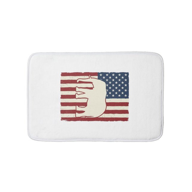Patriotisk Elefantflagga Vintage Vector Design_1 Badrumsmatta (Framsidan)