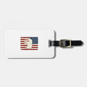 Patriotisk elefantflagga Vintage Vector Design_1 Bagagebricka