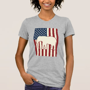 Patriotisk Elefantflagga Vintage Vector Design_1 T Shirt