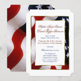 Patriotisk, Elegant USA flagga Evening Bröllop Inbjudningar