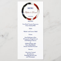 Patriotisk, Elegant USA flagga Guld Bröllop Menu