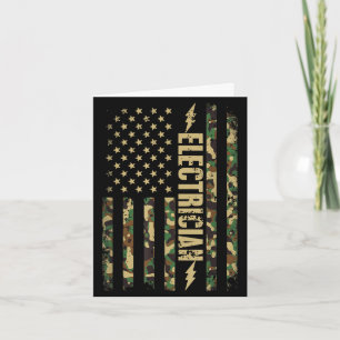 Patriotisk elektriker amerikansk flagg camouflage  kort